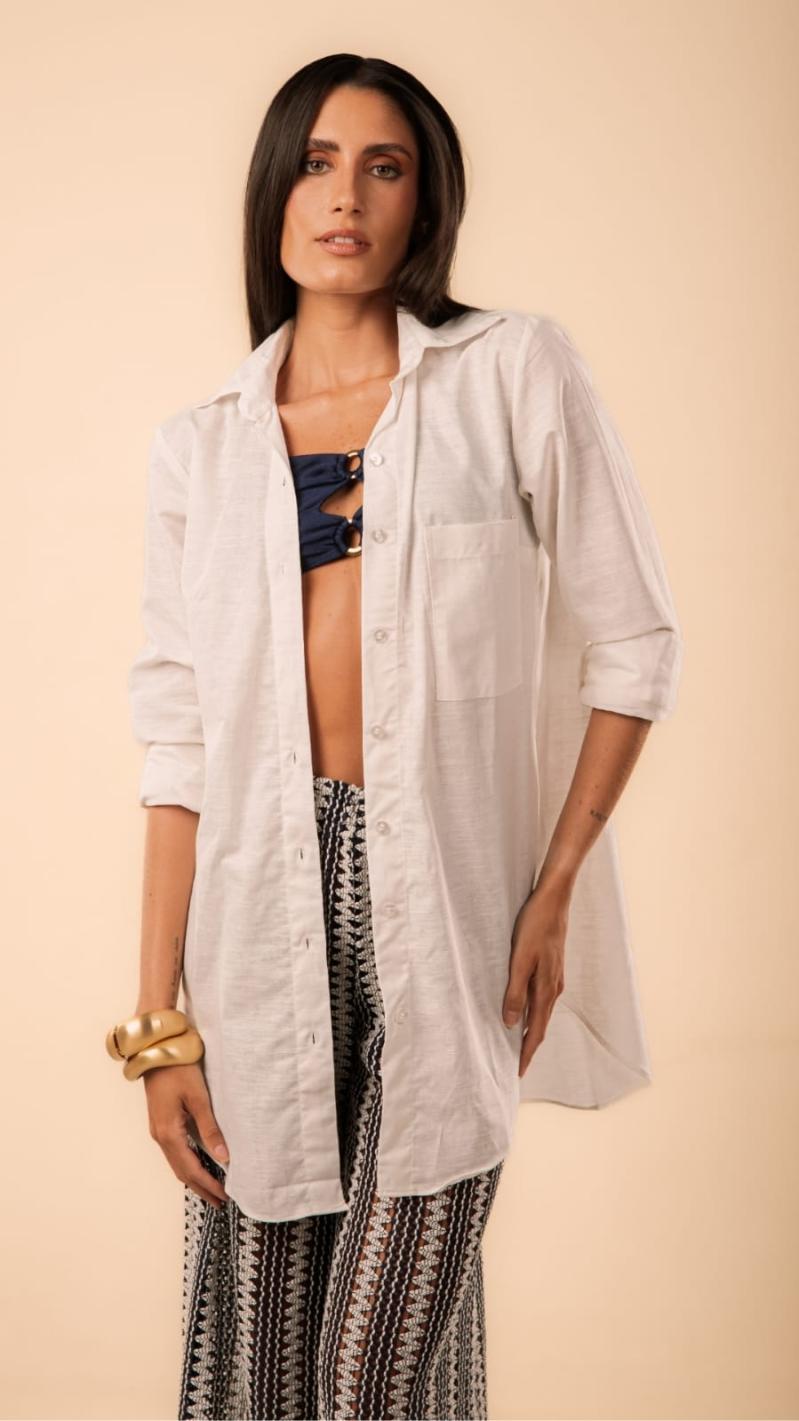 CAMISA FRIDA LINHO BAMBU OFF WHITE