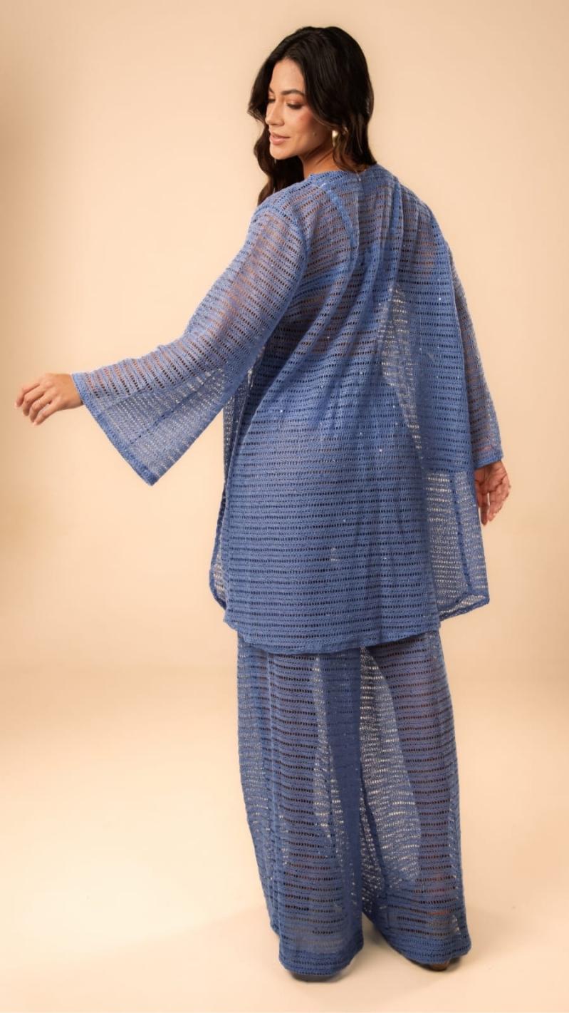 KIMONO ML TRICOT AZUL CLARO, segunda foto